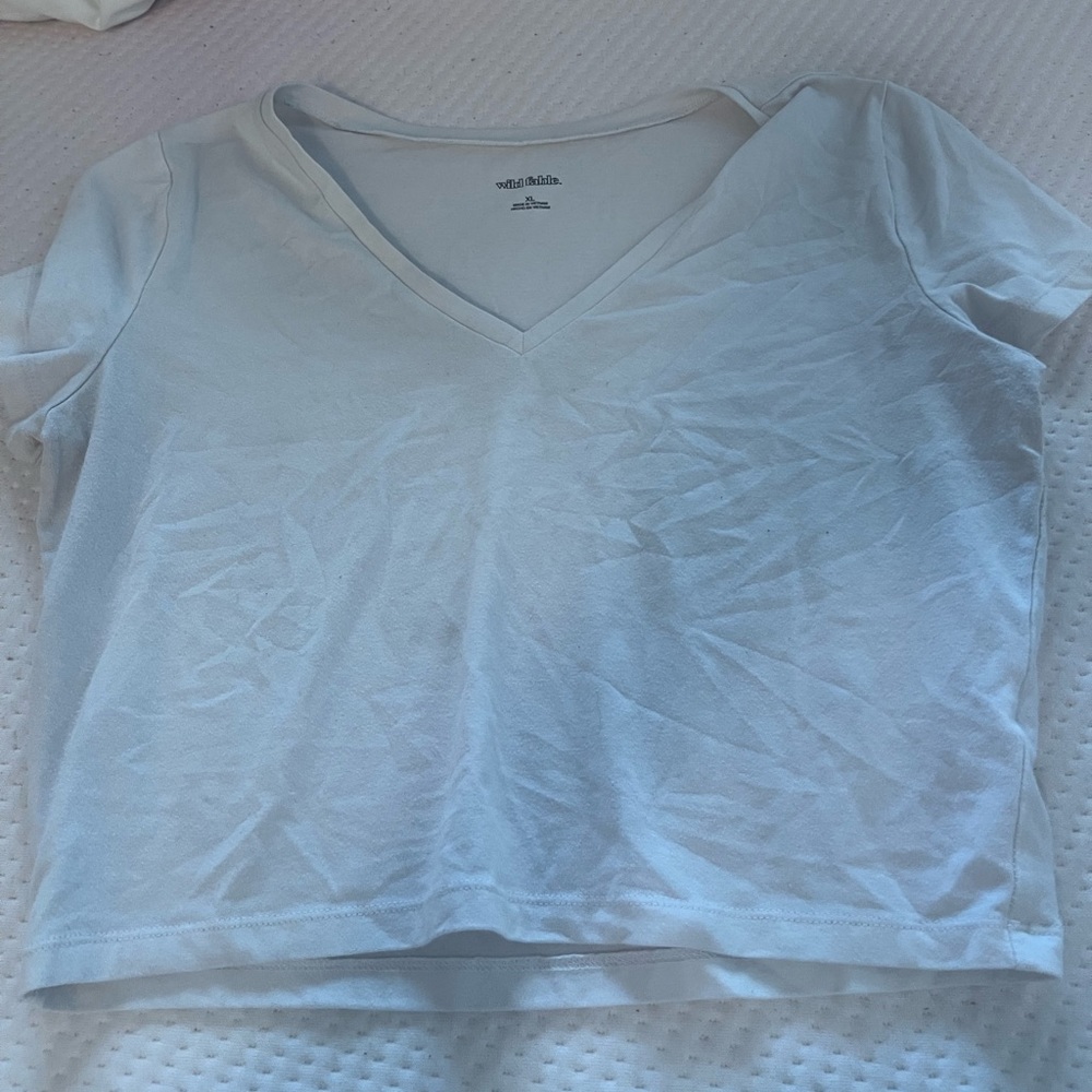 White V Neck wild fable crop top